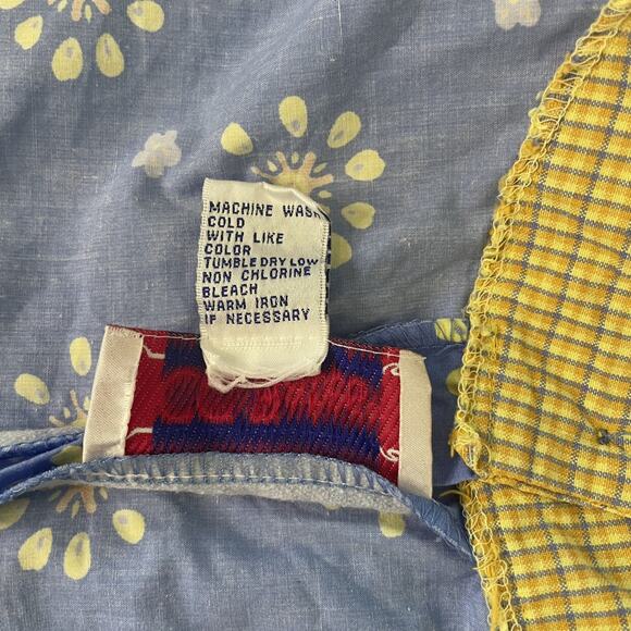 Vintage CC Bates Cotton Plaid Floral Short Sleeve Dress Size 5/6 - Picture 7 of 10